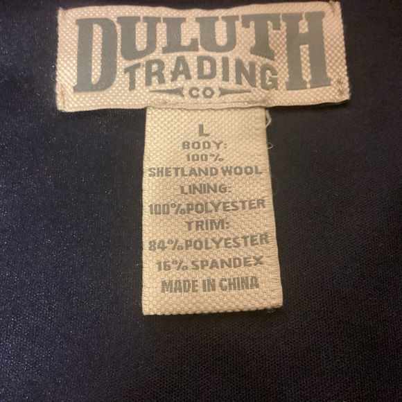 Men’s Duluth Trading Shetland Wool full zip sweater jacket size large - Picture 6 of 8